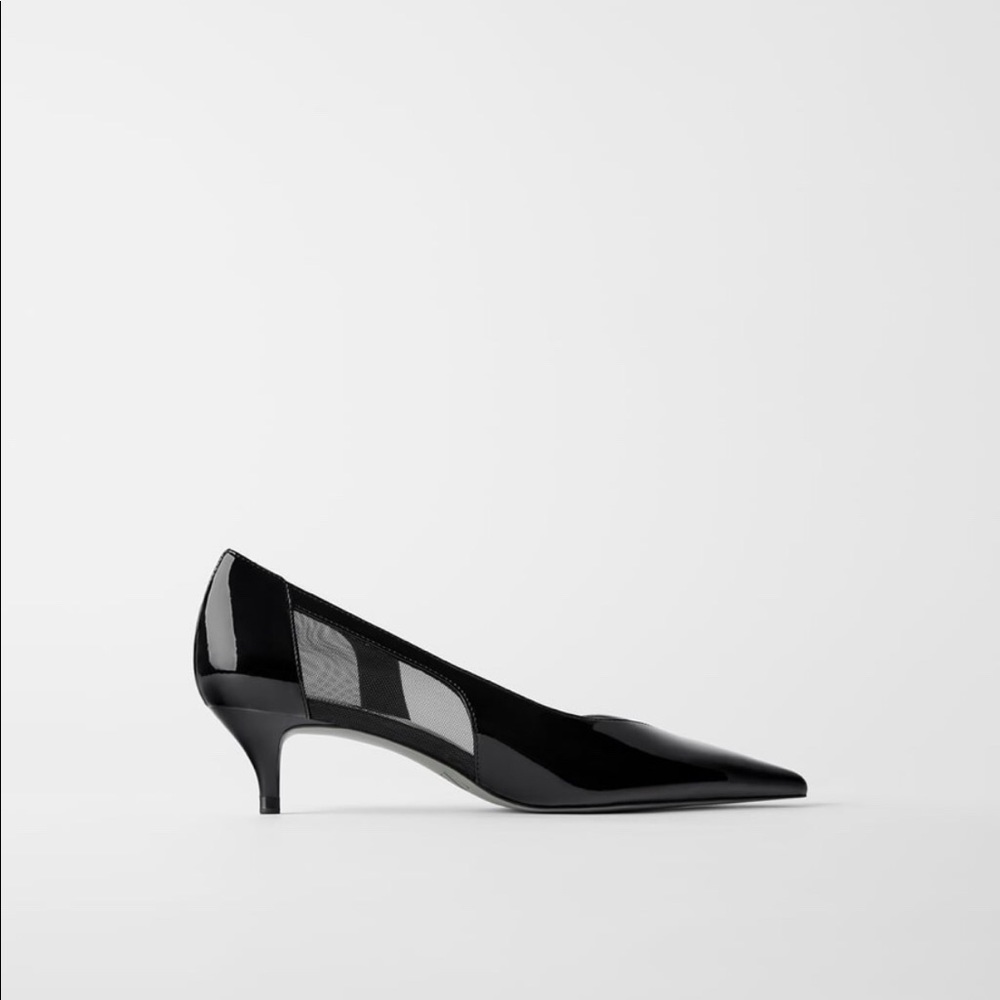 zara black pointed heels
